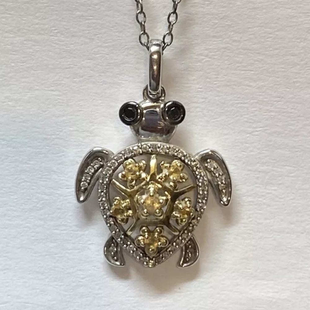Sea Turtle Pendant Disney Pixar 925 Silver 10k Gold